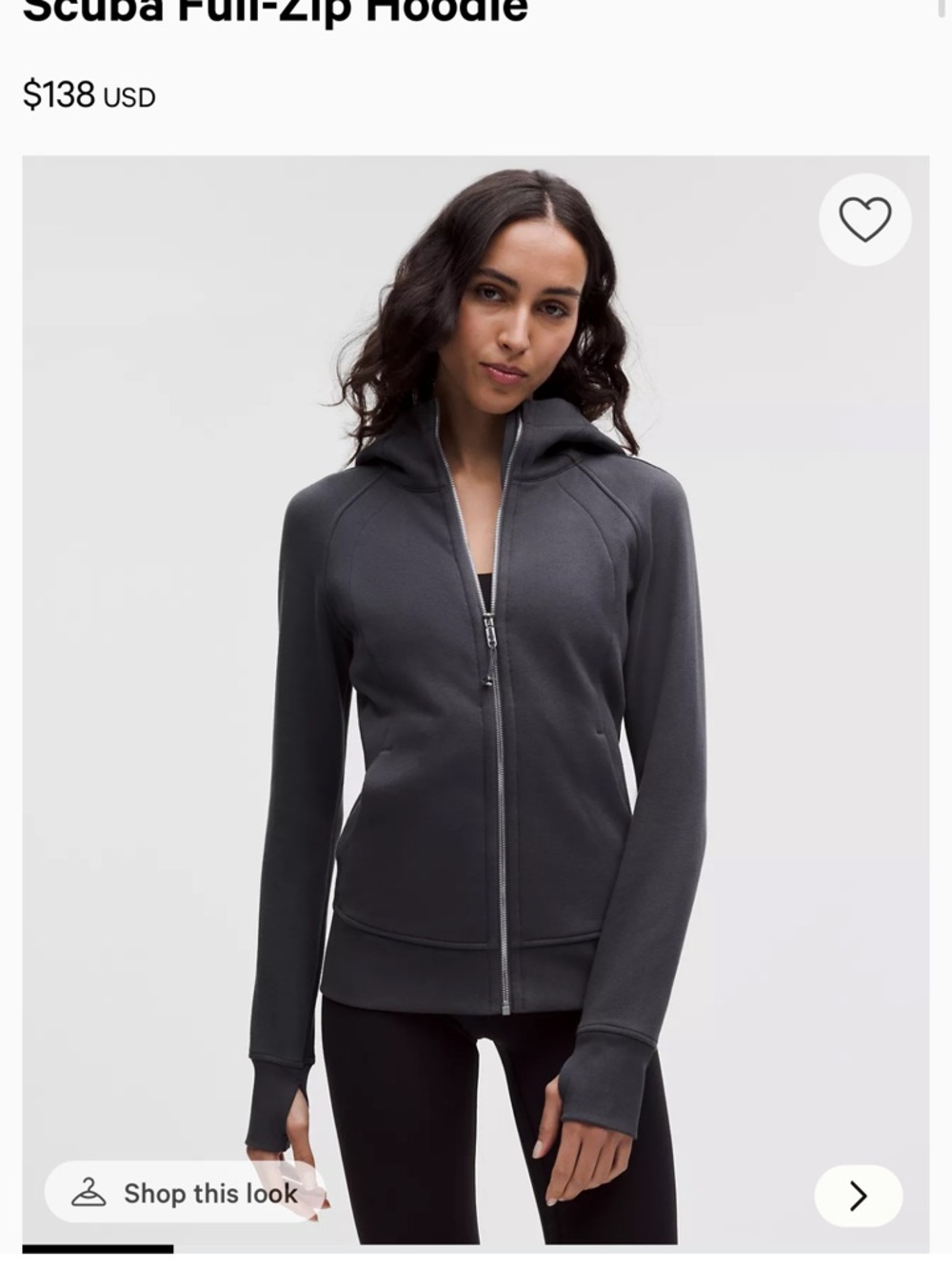 lululemon athletica Women’s Scuba Full-Zip Hoodie — Black